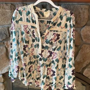 Anthropologie Maeve Butterfly sheer pin tick. Size 4.